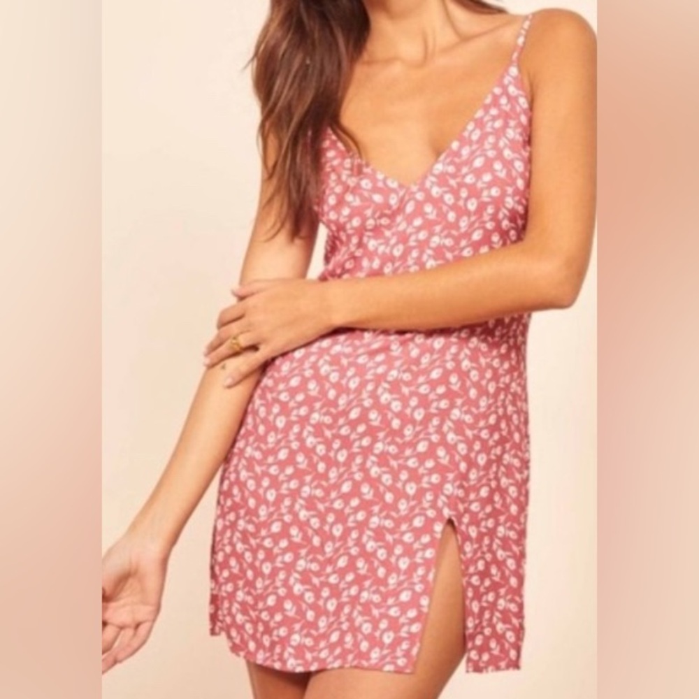 Reformation Marlowe Mini Dress Anna Pink & White Floral Size XS